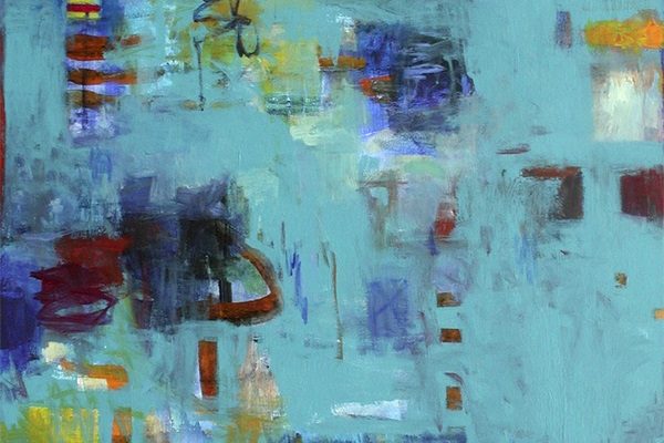Photo of original painting by Erika Beck.Synthetic polymer on canvas, 9H91 x 76 cm