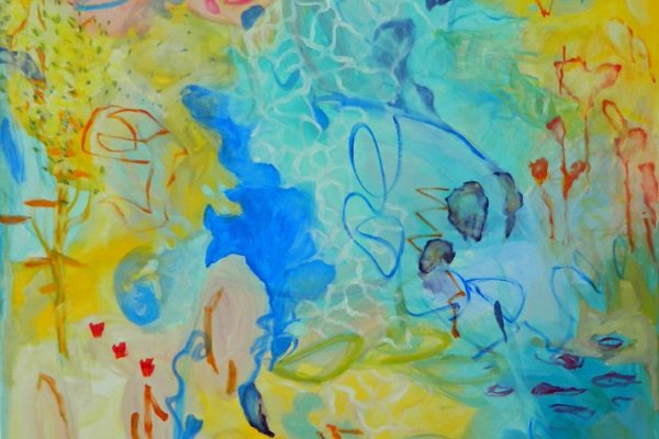 Photo of original painting by Erika Beck.Synthetic polymer on canvasH101 x W101 cm